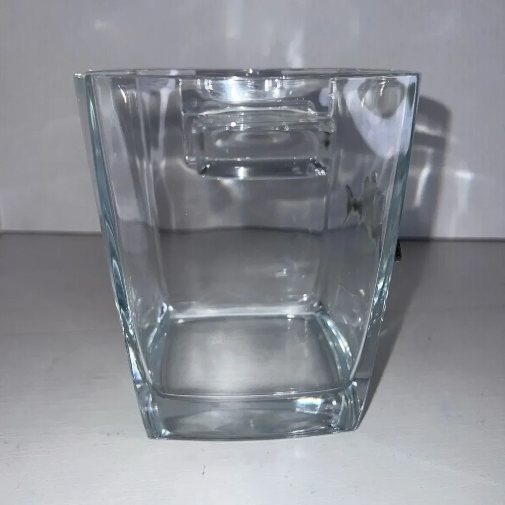 Vintage Maurice Milleur Clear Ice Bucket With Silver Plate Marlin Classic Beach